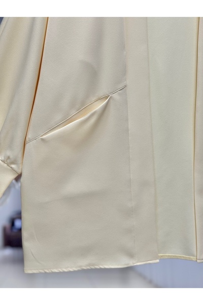 MİHRA STORE Rana Pocket Detail Atlas Cardigan-As02423 Yellow