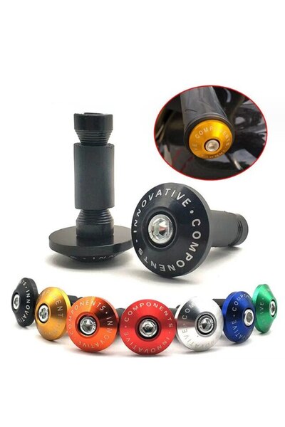 choice2 قطعتان من أغطية مقابض مقود الدراجة النارية السوداء، وزن طرفي، غطاء مق...