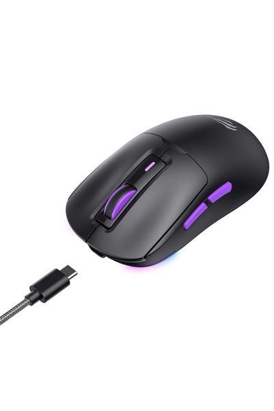 Danex Mouse Wireless Gaming 1000, I52, 16000 DPI, Violet Închis la Înapoi