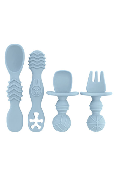 choice2 2ZZS-2DUAN-LAN طقم ملاعق سيليكون للأطفال الصغار، جديد وأنيق، مكون من ...