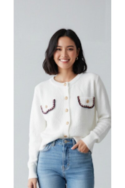 ARDSU Cider Knitted Polo Short Cardigan