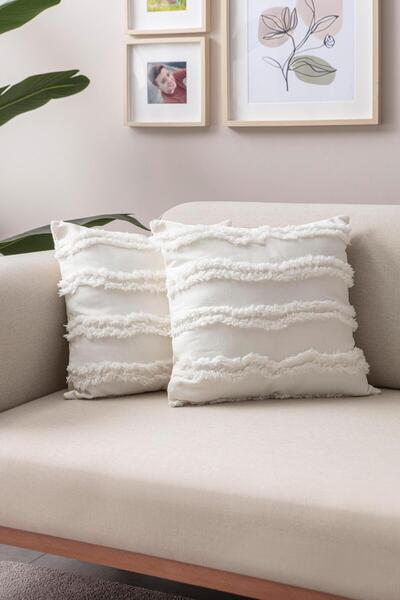 Markaev Set of 2 Tassel Detailed Throw Pillow Covers