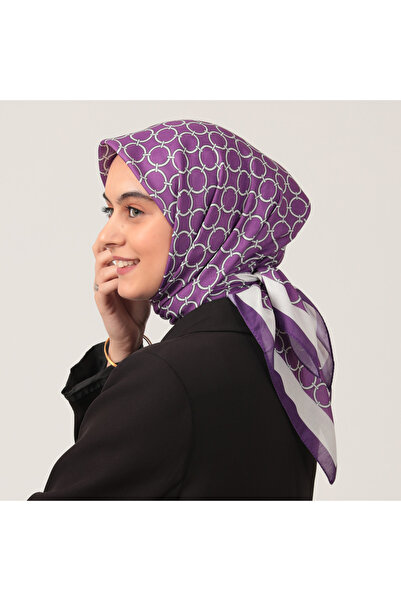 ipekistanbul Eșarfă din bumbac și mătase - Model inel - Liliac