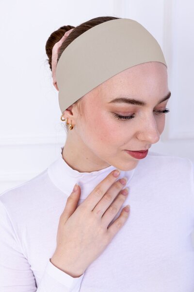 Loggia Αντιολισθητικό καπέλο σιλικόνης - Σπορ κορδέλα μαλλιών-μπεζ