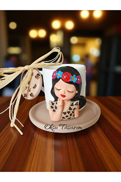 oksukokulutaş فنجان قهوة تركي بطبعة الفهد