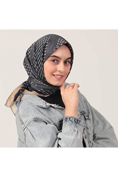 ipekistanbul Μεταξωτό μαντήλι από βαμβάκι - Μικρό σχέδιο λούτσο - Λακαρί χρυσό