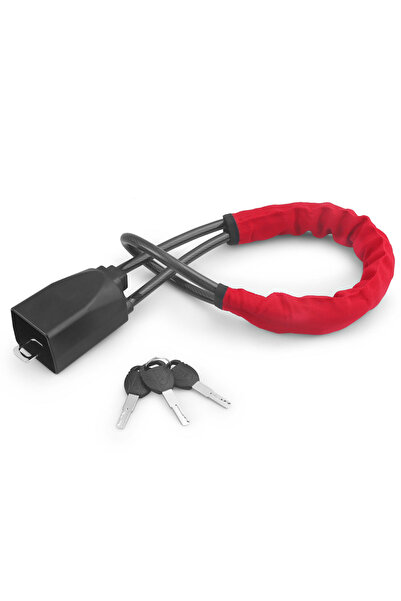 choice2 مقبض عجلة قيادة سيارة أحمر اللون مع حبل فولاذي حزام الأمان، مناسب للش...