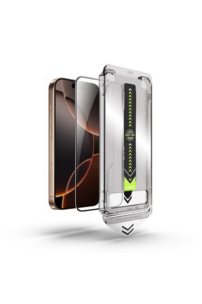 Stef's Cat Προστατευτικό οθόνης για iPhone 15 Pro, TitanGlass FullCover, Μαύρο