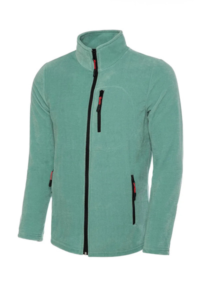 COMBİNE MİCHAİL Erkek Fermuarlı Kışlık Bol Çağla Polar Ceket