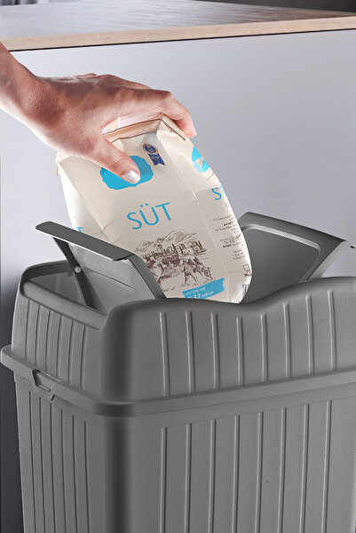Nandy Home Set of 3 Double Lid Trash Cans - Trash Can for Kitchen and Bathroom - 22-10-5Lt.