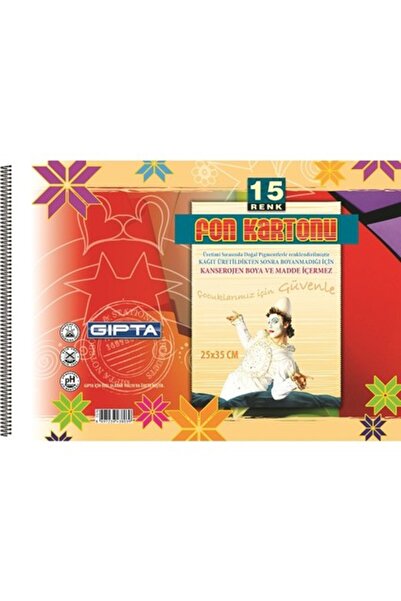 Gıpta Spiral Cardboard 15 Colors 25X35 cm (Notebook Shaped)