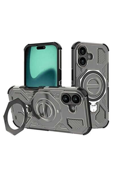 Stef's Cat Husa pentru iPhone 16, Carbon Shield PRO, S58, Policarbonat, Smoke...