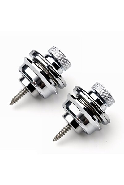 Choice8 Silver 2pcs 1 Pc Guitar Strap Lk Heavy Duty Metal Button Security Str...