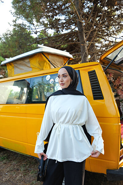 LOCCO Women's Lace Detailed Sweatshirt White