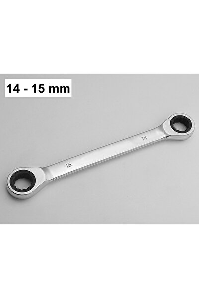 Choice9 14-15mm 1 Piece Double Head Ring Ratchet Wrench , Chrome Vanadium Ste...