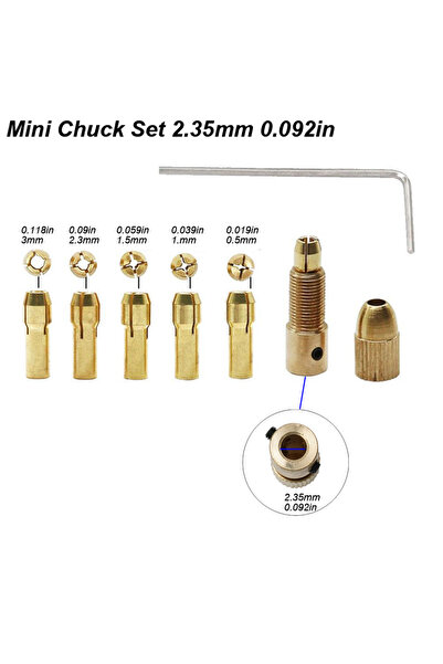choice2 2.35mm Mini Chuck Mini Drill Chuck Collet Set For Electric Motor Shaf...