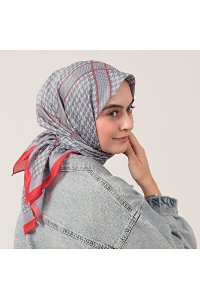 ipekistanbul Μαντήλι από βαμβακερό μετάξι - Μικρό σχέδιο λούτσου - Κόκκινο