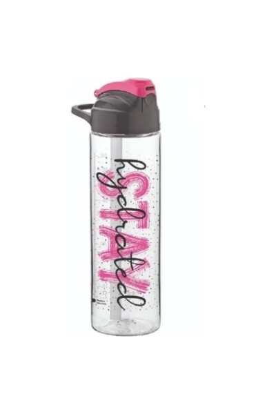 Gıpta Energy Patterned Tritan Flask with Straw (Drinking Bottle) 630Cc