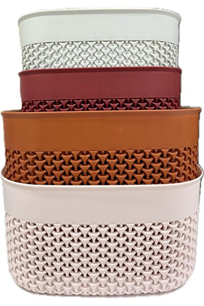 seazde POLİWORK 4'LÜ DÜZENLEYİCİ SEPET SETİ KARIŞIK RENK 4'LÜ SET