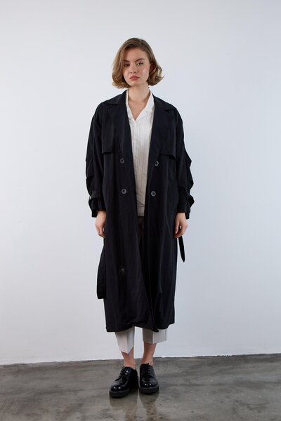 Fast Perry Thin Black Unlined Trench Coat