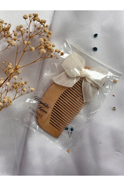 Gift Wrap Doğal Ahşap Bebek Tarağı Özel İsimli Hediyelik 50 Ad