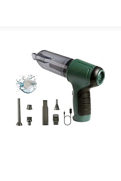 Bizoci Araç oto araba klavye şarjlı süpürge temizleme vakum yıkanabilir filtreli yeşil