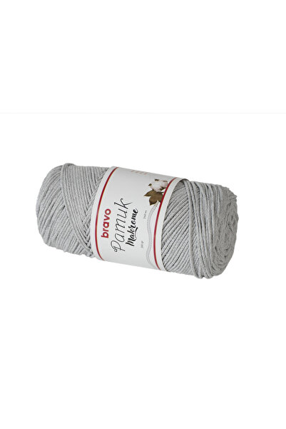 Bravo Cotton Macrame Yarn 250 Gr 240 Meters Koton (Color Code: 106) Light Gray