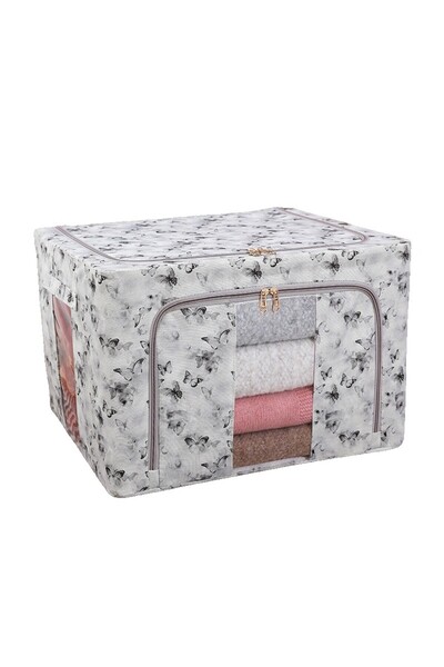 Flippy Storage Box, Flippy, 66L, Textile Material, 50 x 40 x 33 cm, for Clothes and Linens, Butterfly Model