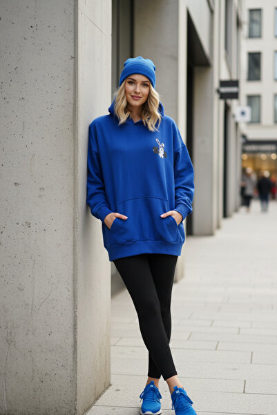 UNCİA OUTDOORS سويت شيرت بقلنسوة كبير الحجم للجنسين، تصميم هالترر كانيون، مري...