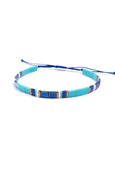 Funny Takılar Turkuaz Rengi Lacivert Bronz Rengi Miyuki Tila Boncuklu Unisex ...