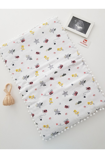 ilkimbebe سجادة حفاضات موسلين للأطفال |   100% قطن، عربة أطفال مضادة للحساسية...