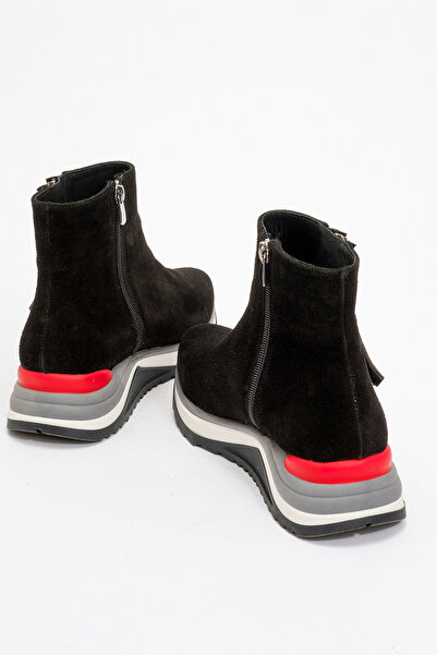 Dericlub Kadın Yüksek Taban Yarım Bilek Sneaker Bot ZY 1423 SÜET SİYAH