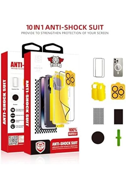 TİGERS بكج الحماية تايجرز المتكاملة 10 في 1 لحماية الجوال بالكامل لهاتف أبل ايفون 16 برو ماكس