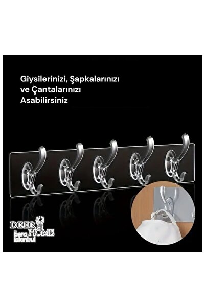 Pera İstanbul 5'Li Süper Güçlü Şeffaf Çerçeve Askısı Lekesiz Duvar Yapışkanı ...