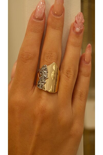 Jerie Gold Plated Geo Adjustable Design Ring