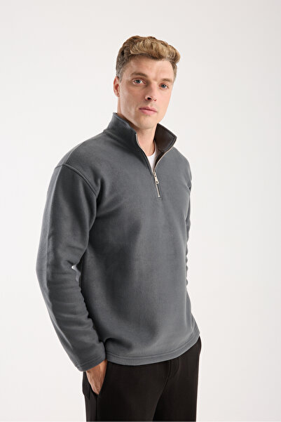 JOGLINE Erkek Yarım Fermuarlı Polar Sweatshirt