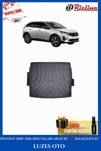 Rizline Peugeot 3008 3D ÜST Bagaj Havuzu 2016-2017-2018-2019-2020-2021-2022-2...