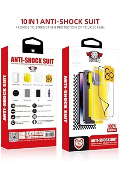 TİGERS بكج الحماية تايجرز المتكاملة 10 في 1 لحماية الجوال بالكامل لهاتف أبل ايفون 16 برو ماكس