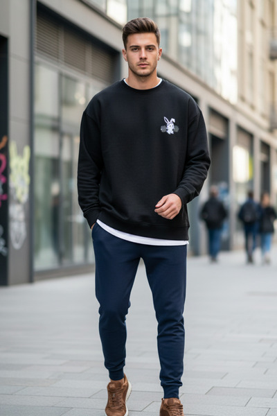 UNCİA OUTDOORS سويت شيرت رياضي غير رسمي ذو رقبة دائرية كبيرة الحجم للجنسين من...