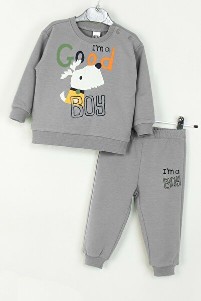 ww waka waka kids store Boy's 2-3 Years Old Tracksuit Set – “I'M a Good Boy” Printed Sweatshirt & Bottoms