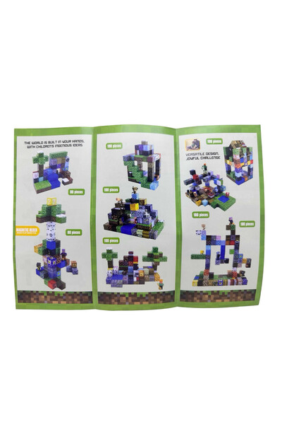 JPT Minecraft 128-piece magnetic cube construction set with forest house and animals