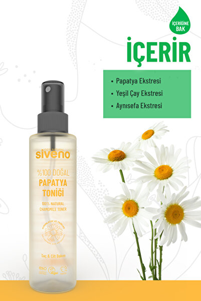 Siveno %100 Doğal Papatya Suyu Saç Aydınlatıcı Etkili Arındırıcı Rahatlatıcı Saç ve Cilt toniği 150 ml