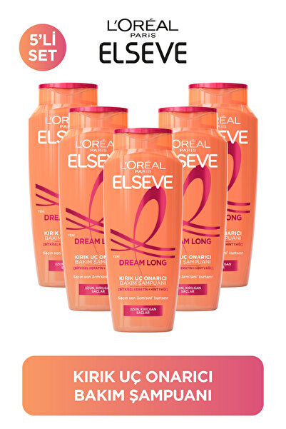 ELSEVE 5'li L'Oreal Paris Elseve Dream Long Kırık Uç Onarıcı Bakım Şampuanı 400 ml
