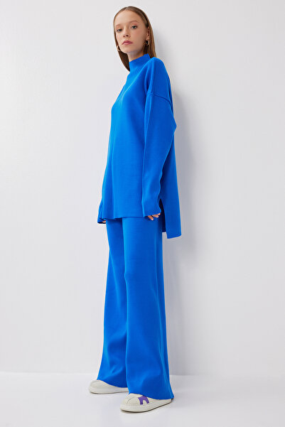 Happiness İstanbul Set de tricotaje pentru femei, pulover și pantaloni albast...