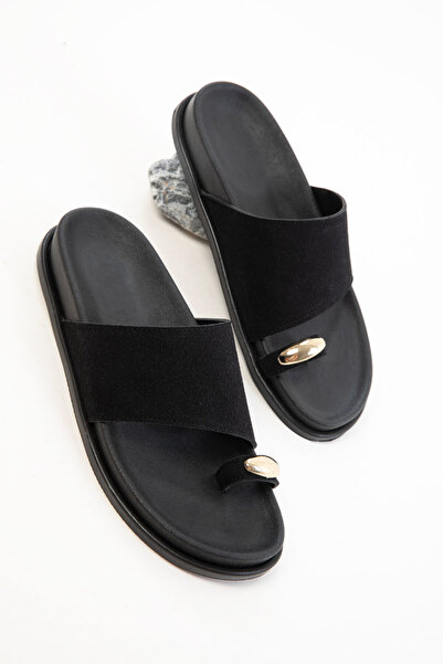 SOHO Siyah Süet Kadın Terlik 20789