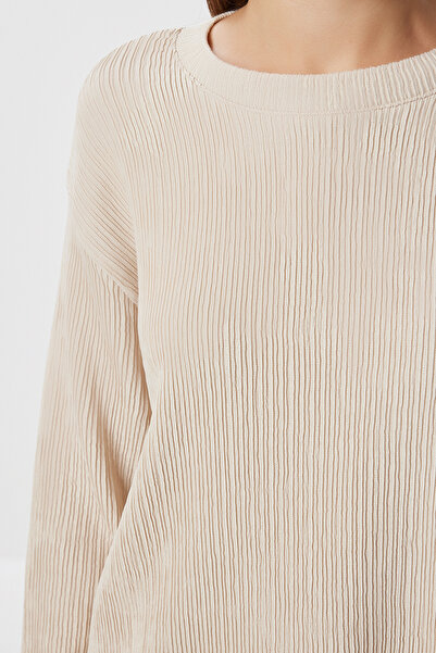 Happiness İstanbul Női bézs textúrájú, rugalmas kötött alsó-felső szett AN00267