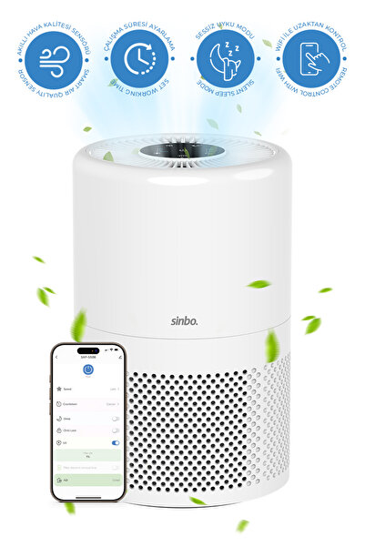 Sinbo SAP-5508 Akıllı H13 Hepa Filtreli Wifi Özellikli Hava Temizleyici
