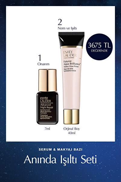 Estee Lauder Anında Işıltı Seti - Advanced Night Repair Serum 7ml + Futurist Aqua Brilliance Makyaj Bazı 40ml