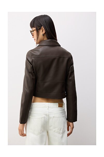 LEFTIES Woman Faux Leather Crossover Jacket