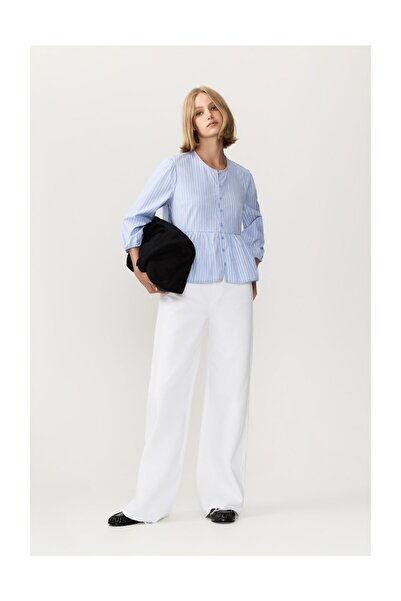 LEFTIES Női peplum poplin ing